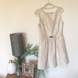 Jennifer Lopez Ivory & Gold Dress